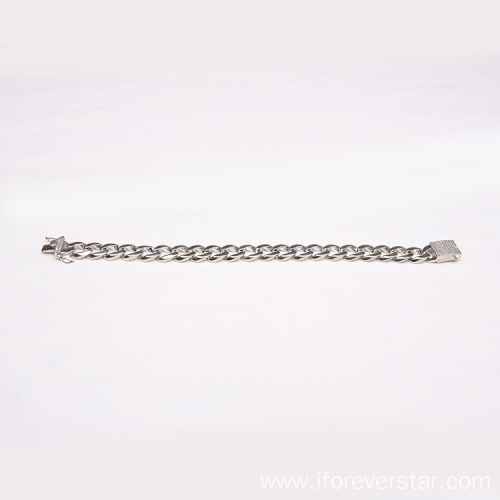 sterling silver 10mm width curb cuban link bracelets